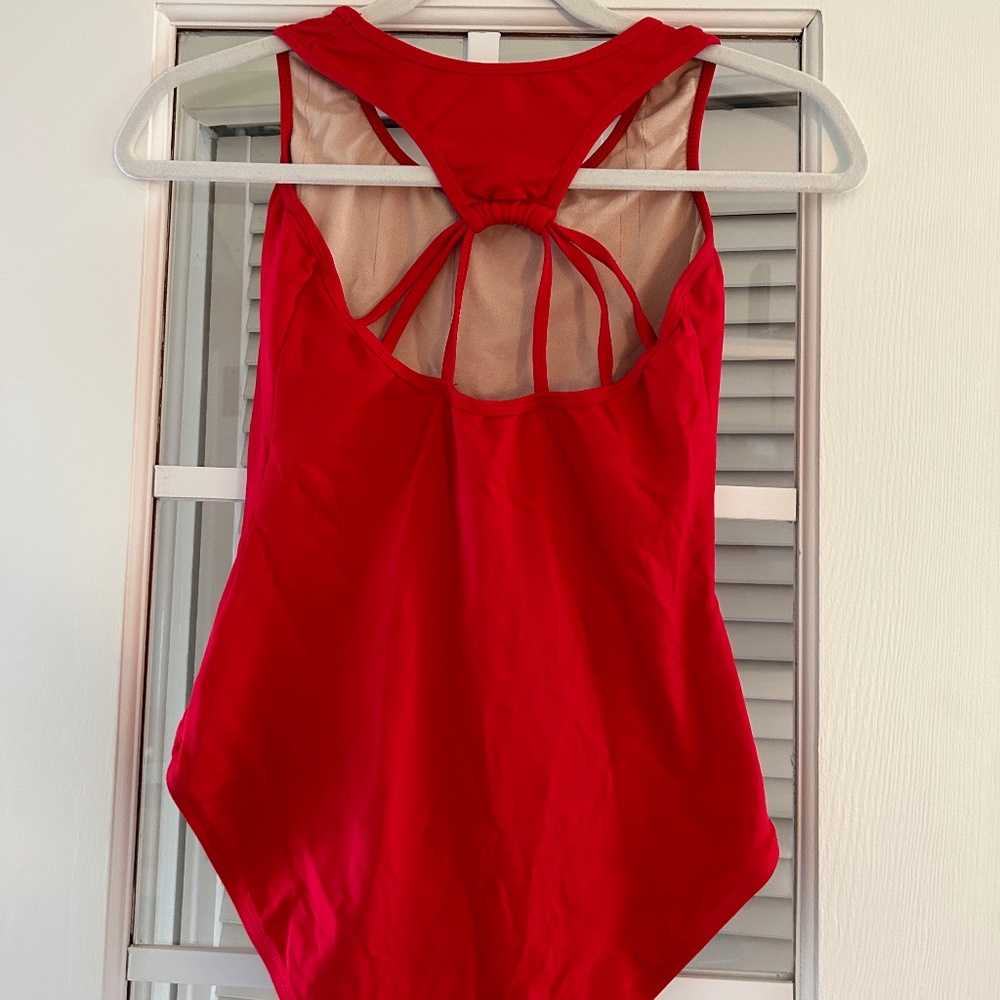 Red Fun Strap Ballet Leotard